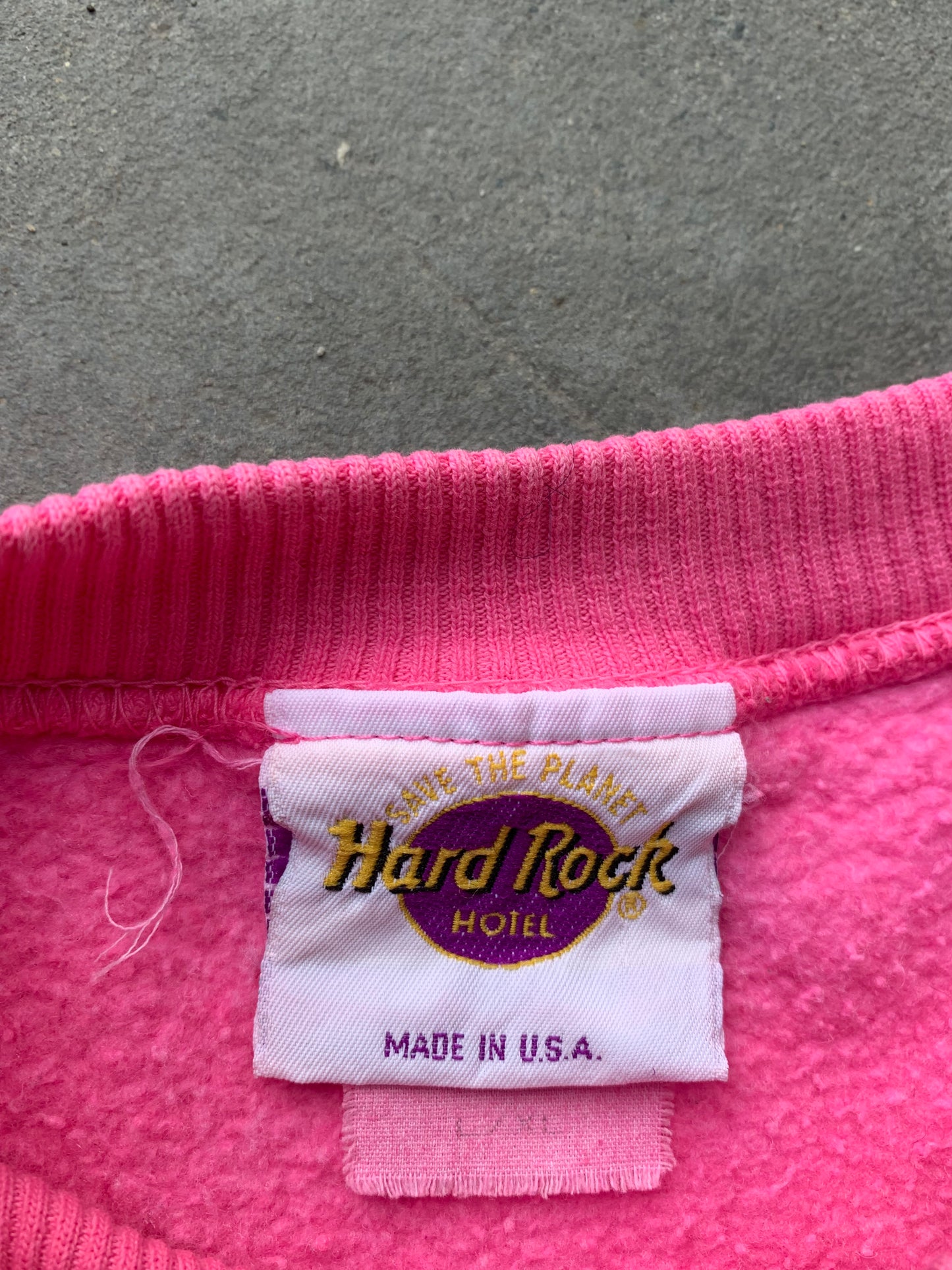 (2X) 90’s Hard Rock Hotel Pink Crewneck