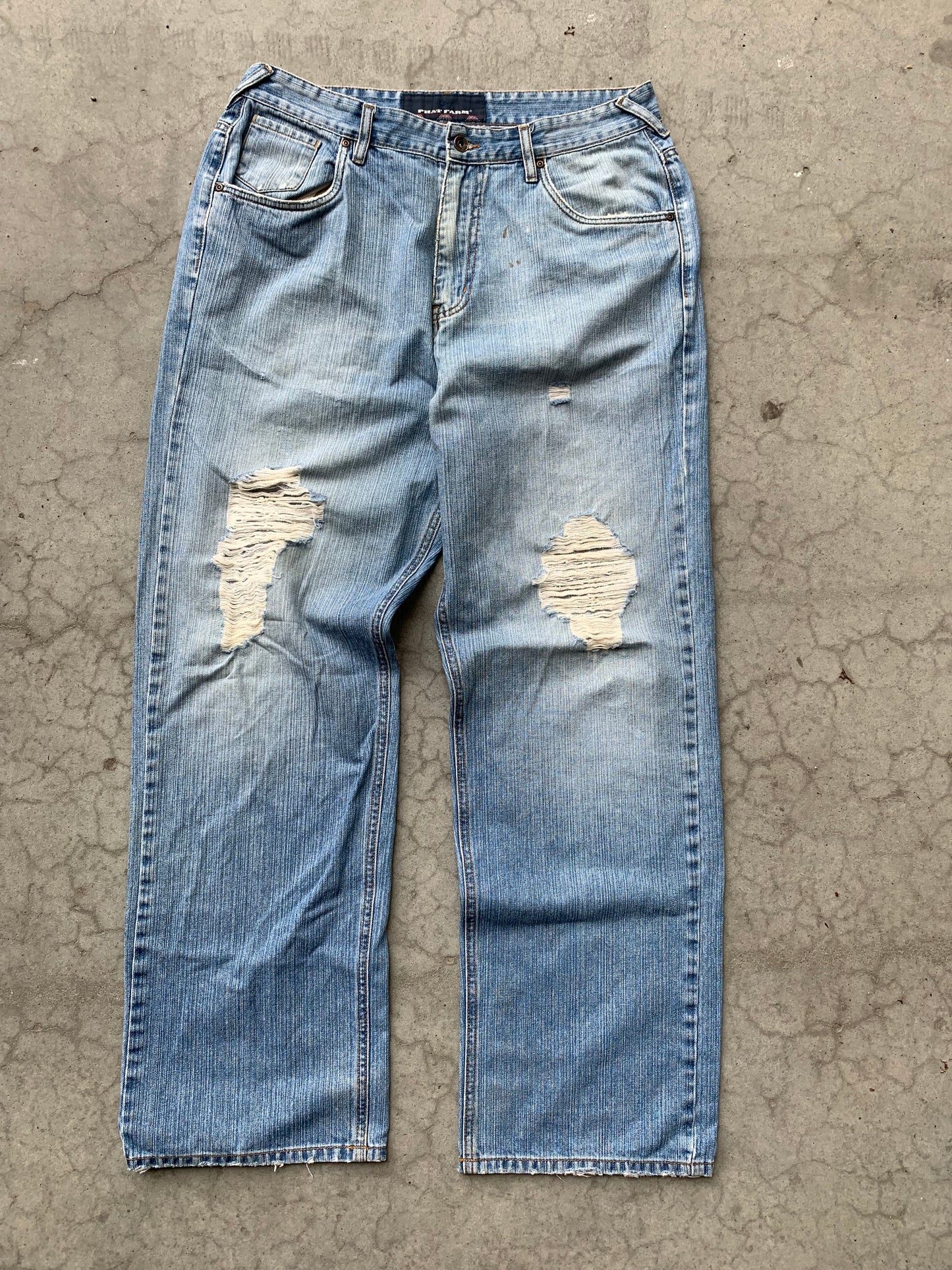 (36”) Distressed Baggy Phat Farm Denim
