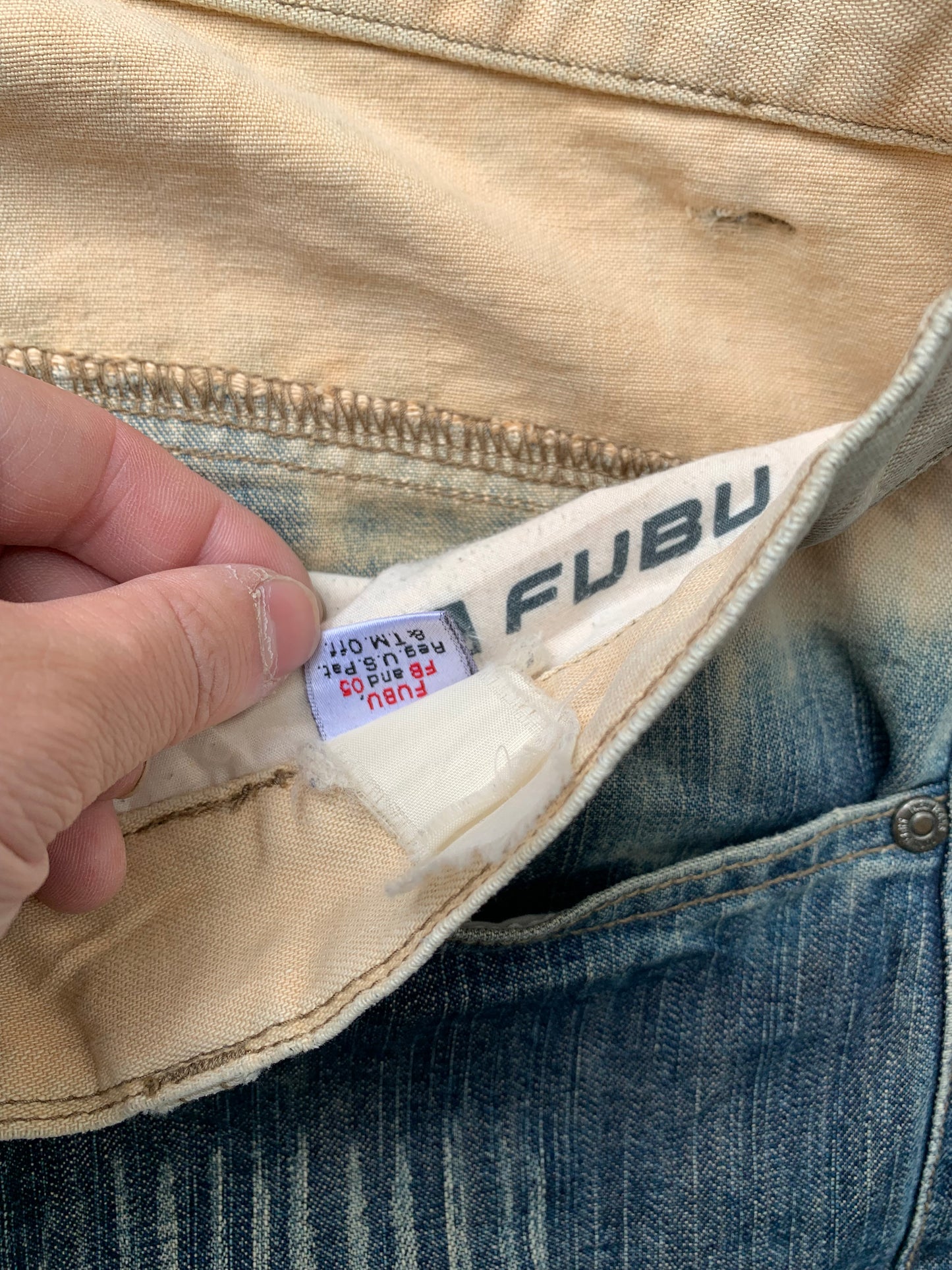 (38”) Y2K Fubu Sunfaded Baggy Denim