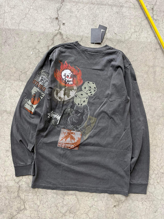 (S) BNWT Stussy Skulls LS Tee
