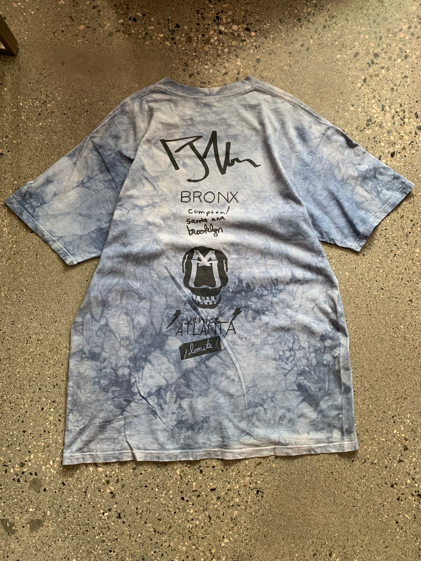 (L) 2000s Stussy Sky Blue Tie Dye Tee