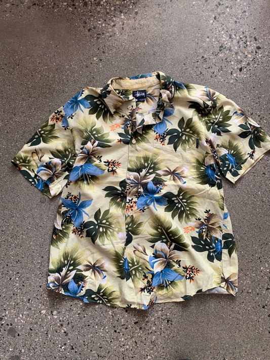 (XS/S)  90’s Stussy Summer Floral Button Up