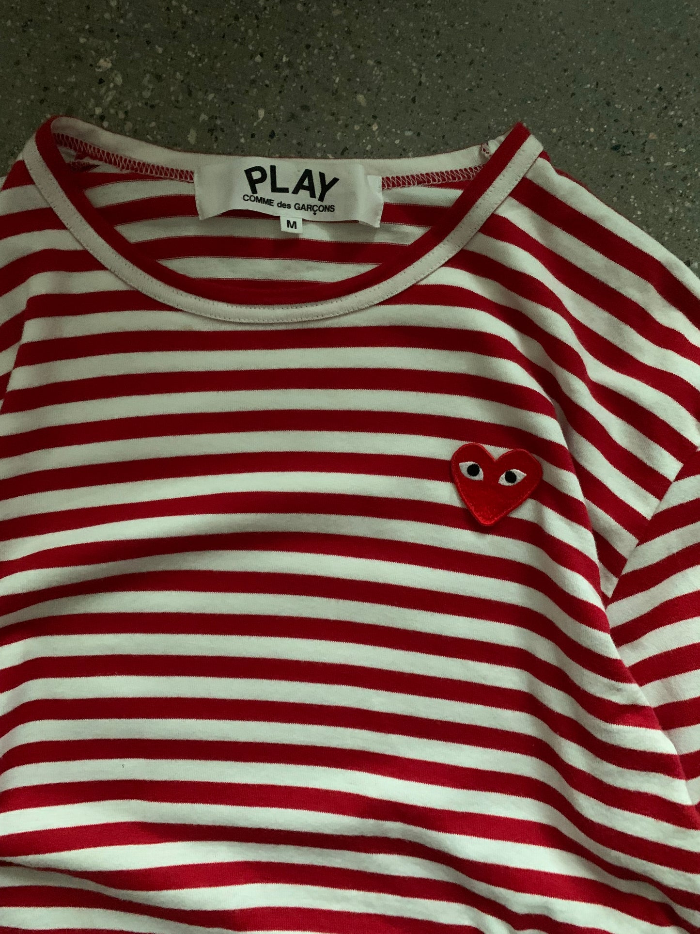 (S/M) CDG Play Candy Cane LS