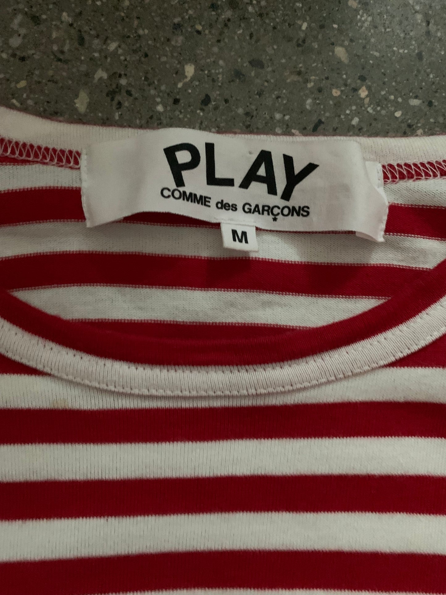 (S/M) CDG Play Candy Cane LS