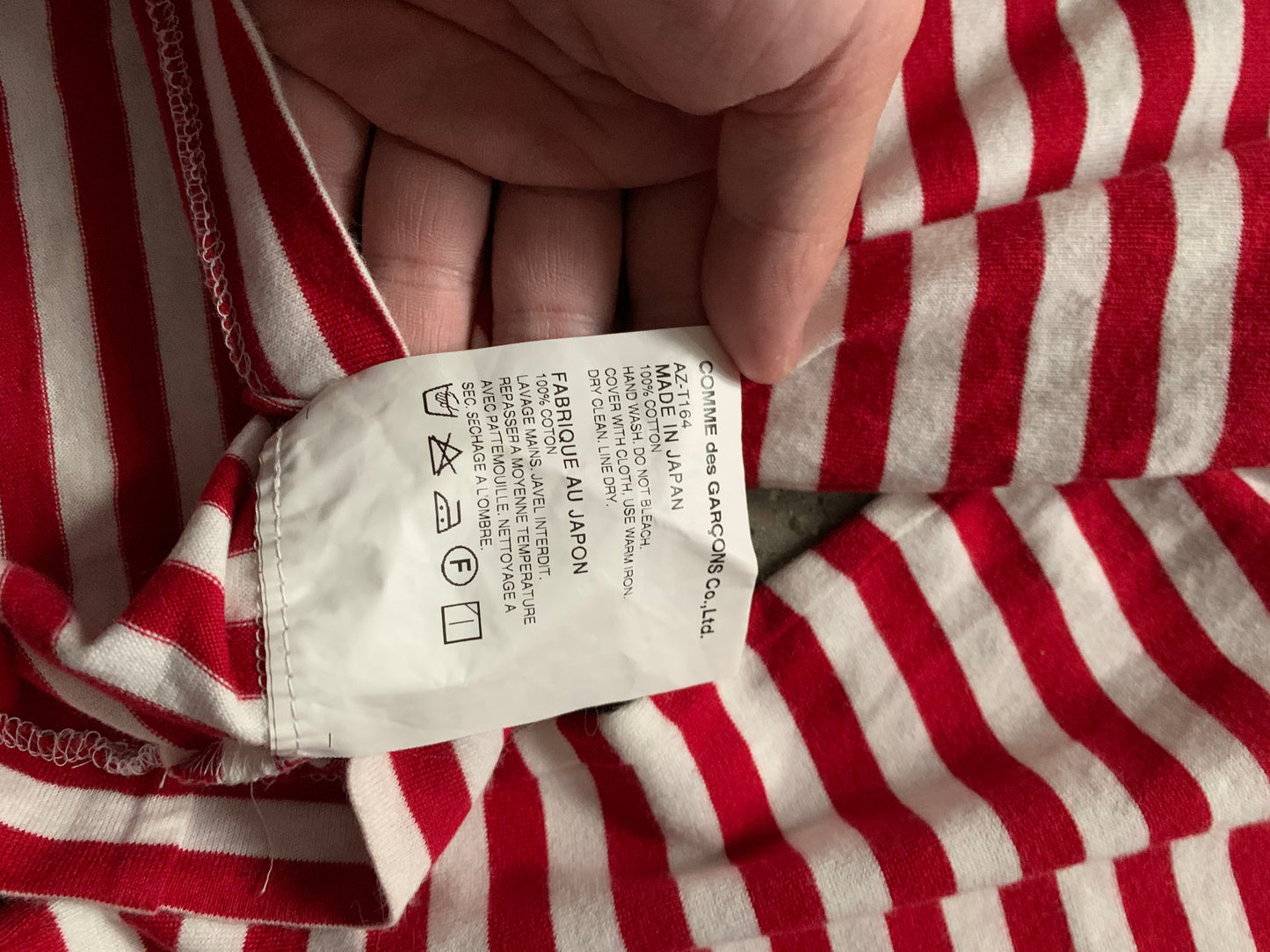 (S/M) CDG Play Candy Cane LS