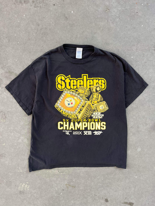 (XL/2X) Pitts Steelers Superbowl Rings Tee