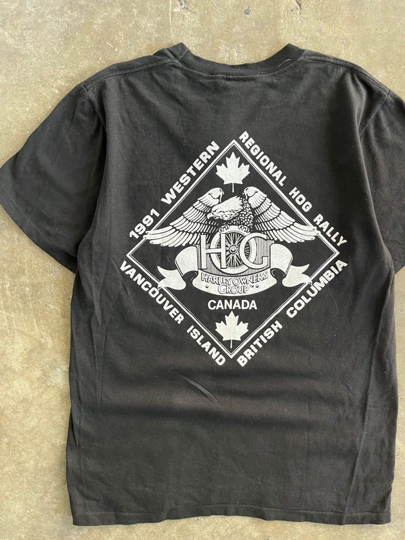 (M) 1991 Harley Hog Rally Tee